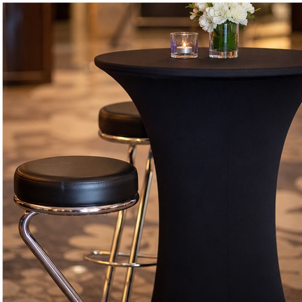 Cocktail Table with Bar Stool Package close-up detail for Malaysia event furniture rental
