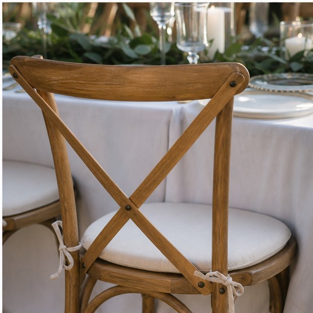 Cross Back Chair Rental close-up detail for Malaysia event furniture rental